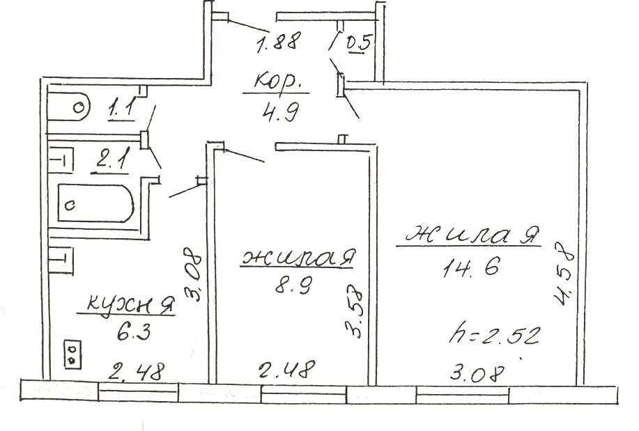 Продажа 2-х комнатной квартиры в г. Гродно, ул. Курчатова, дом 3