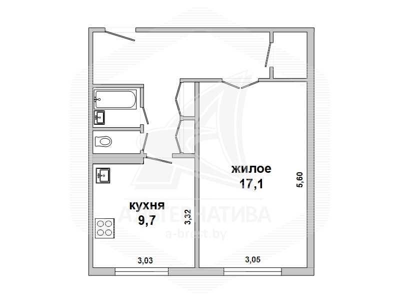 Продажа однокомнатной квартиры в Бресте, ул. Пушкинская