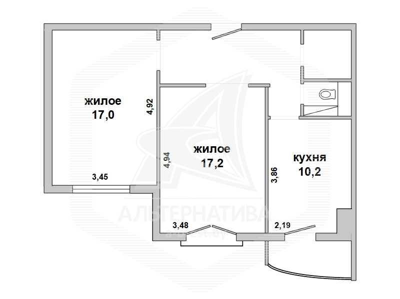 Продажа двухкомнатной квартиры в Жабинковском районе, г. Жабинка