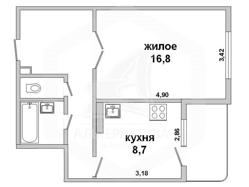 Продажа однокомнатной квартиры в Бресте, ул. Советской Конституции