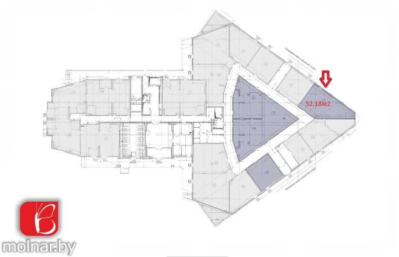 Продажа торгового помещения в Минск Мире 52м2.